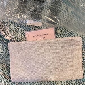 Ralph Lauren Cream Textured Clutch Wristlet